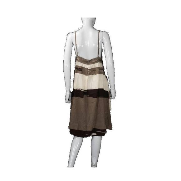 NWT YAYA Afledo Taupe Cream Print Slip Dress - Picture 2 of 5